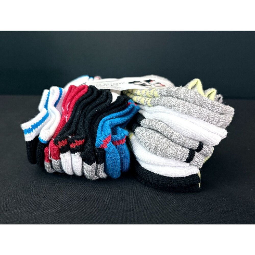 Members Mark Kids 10-Pack No Show Socks Multi Color Toe Seam Non Slip Cushion - Picture 3 of 7